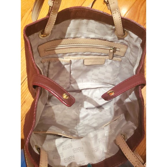 Michael Kors Jet Set Claret Pebbled Leather Pebble Tote NWOT - Picture 4 of 7